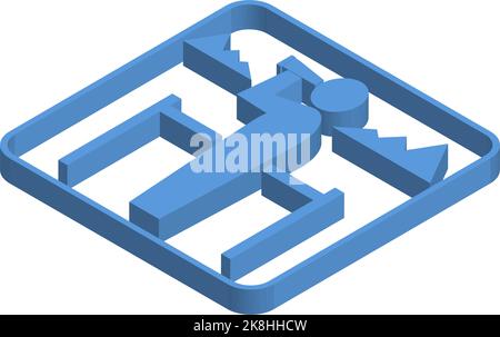 Darstellung des blauen isometrischen Symbols des Observatoriums Stock Vektor