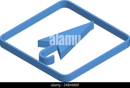 Blaue isometrische Darstellung eines geschlossenen Regenschirms Stock Vektor