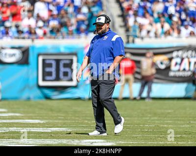 Jacksonville, FL, USA. 23. Oktober 2022. Brian Daboll, Cheftrainer der New York Giants, während eines Spiels gegen die Jacksonville Jaguars in Jacksonville, FL. Romeo T Guzman/CSM/Alamy Live News Stockfoto