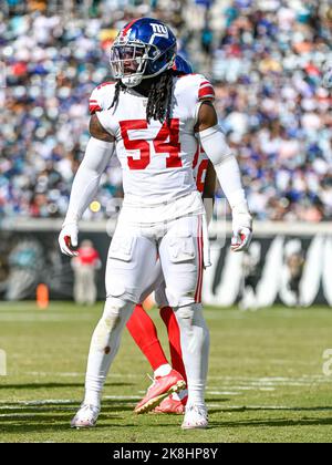 Jacksonville, FL, USA. 23. Oktober 2022. Der New York Giants Linebacker Jaylon Smith (54) während eines Spiels gegen die Jacksonville Jaguars in Jacksonville, FL. Romeo T Guzman/CSM/Alamy Live News Stockfoto