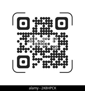 QR-Code Beispiel Vektor abstraktes Symbol auf weißem Hintergrund isoliert. Vektorgrafik. Stock Vektor