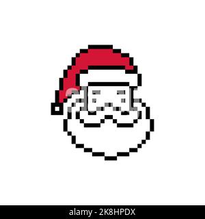 Pixel santa claus Spiel Vektor-Symbol. 8 Bits Weihnachten und Neujahr Symbol. Stock Vektor