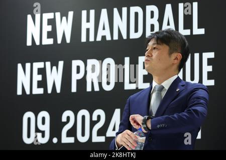 Tokio, Japan. 21. Oktober 2022. Kazumasa Ashihara Handball : 2024 Neue Japan Handball League Anmeldung Team Ankündigung Pressekonferenz in Tokio, Japan . Kredit: YUTAKA/AFLO SPORT/Alamy Live Nachrichten Stockfoto
