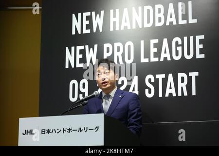 Tokio, Japan. 21. Oktober 2022. Kazumasa Ashihara Handball : 2024 Neue Japan Handball League Anmeldung Team Ankündigung Pressekonferenz in Tokio, Japan . Kredit: YUTAKA/AFLO SPORT/Alamy Live Nachrichten Stockfoto