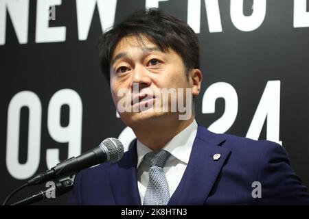 Tokio, Japan. 21. Oktober 2022. Kazumasa Ashihara Handball : 2024 Neue Japan Handball League Anmeldung Team Ankündigung Pressekonferenz in Tokio, Japan . Kredit: YUTAKA/AFLO SPORT/Alamy Live Nachrichten Stockfoto
