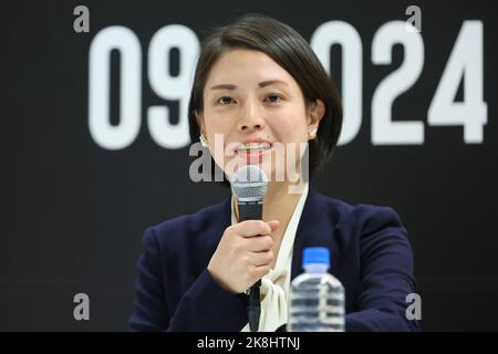 Tokio, Japan. 21. Oktober 2022. EMI Yoneda Handball: 2024 Neue Japan Handball League Anmeldung Team Ankündigung Pressekonferenz in Tokio, Japan . Kredit: YUTAKA/AFLO SPORT/Alamy Live Nachrichten Stockfoto