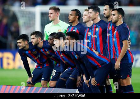 Barcelona, Spanien. Kredit: D. 23. Oct, 2022. Barcelona Teamgruppe (Barcelona) Fußball/Fußball : Spanisches Spiel der Liga Santander zwischen dem FC Barcelona 4-0 Elche CF im Spotify Camp Nou in Barcelona, Spanien. Quelle: D .Nakashima/AFLO/Alamy Live News Stockfoto