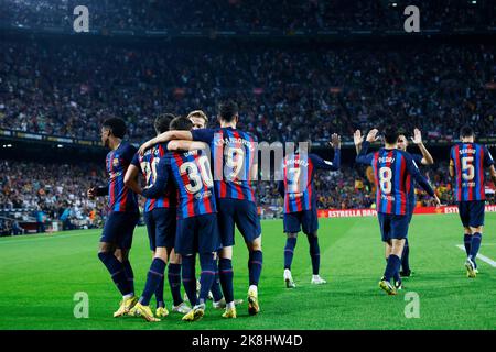Barcelona, Spanien. Kredit: D. 23. Oct, 2022. Barcelona Teamgruppe (Barcelona) Fußball/Fußball : Spanisches Spiel der Liga Santander zwischen dem FC Barcelona 4-0 Elche CF im Spotify Camp Nou in Barcelona, Spanien. Quelle: D .Nakashima/AFLO/Alamy Live News Stockfoto
