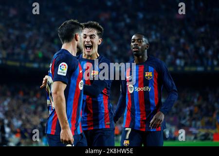 Barcelona, Spanien. Kredit: D. 23. Oct, 2022. Gavi (Barcelona) Fußball/Fußball : Spanisches 'La Liga Santander'-Spiel zwischen dem FC Barcelona 4-0 Elche CF im Spotify Camp Nou in Barcelona, Spanien. Quelle: D .Nakashima/AFLO/Alamy Live News Stockfoto