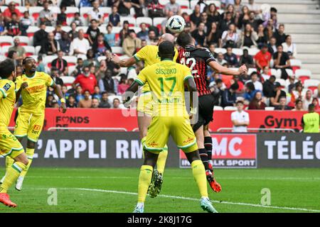 OGC Nice gegen FC Nantes am 23. Oktober 2022 in Nizza, Frankreich. Foto von Lionel Urman/ABACAPRESS.COM Stockfoto