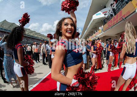 Austin, Texas, USA. 23. Oktober 2022: Houston Texans Cheerleaders in Aktion beim Grand Prix Finale der Vereinigten Staaten, Circuit of the Americas. Austin, Texas. Mario Cantu/CSM Kredit: CAL Sport Media/Alamy Live News Stockfoto