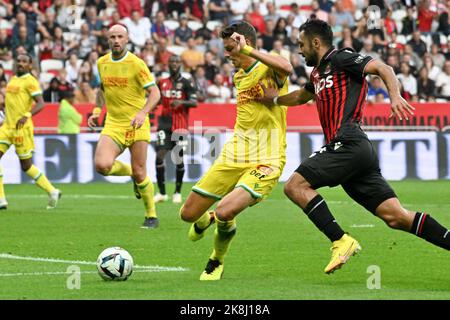 OGC Nice gegen FC Nantes am 23. Oktober 2022 in Nizza, Frankreich. Foto von Lionel Urman/ABACAPRESS.COM Stockfoto