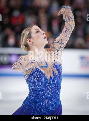 Norwood, Massachusetts, USA. 23. Oktober 2022. Gracie Gold der US-Schlittschuhe während des kostenlosen Frauenprogramms beim ISU-Eiskunstlauf-Skate-America-Wettbewerb am 23. Oktober 2022 in Norwood, USA. Kredit: Mathieu Belanger/AFLO/Alamy Live Nachrichten Stockfoto