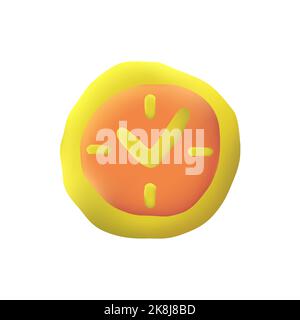 3D Uhr Vektorsymbol. Konzept für Zeit und Termin. Wecksymbol Stock Vektor