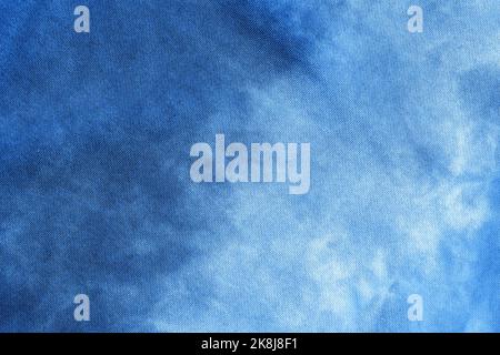 Abstrakte blaue Krawatte Farbstoff Stoff Tuch Boho Muster Textur Stockfoto