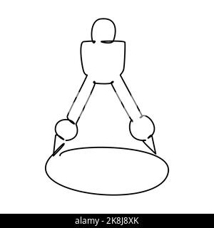 Eine Linienzeichnung des Bogenlineals. Stationär für die Schulausrüstung. Zurück in die Schule oder kreatives Denkkonzept. Modernes Design mit kontinuierlicher Linienführung Stock Vektor
