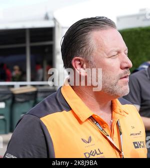 Austin, Texas, USA. 22. Oktober 2022. 23 2022. Okt.: ZAK Brown McLaren F1 Team CEO beim Formel 1 Aramco United States Grand Prix 2022 in Austin TX auf dem Circuit of the Americas. Brook ward/apparent Media Group (Bild: © AMG/AMG via ZUMA Press Wire) Stockfoto