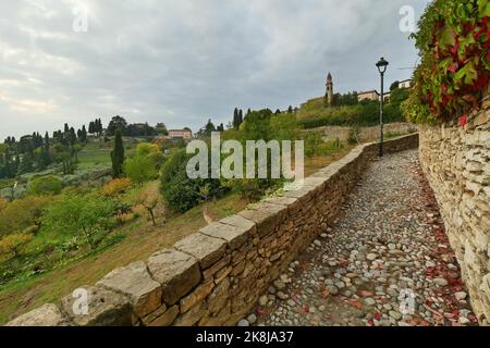 Mittelalterliche Steintreppe 'Scorlazzino' in Bergamo, Lombardei Italien Stockfoto