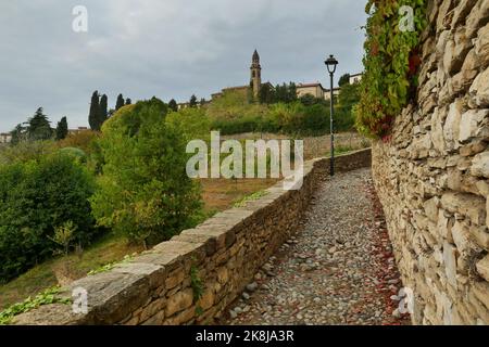 Mittelalterliche Steintreppe 'Scorlazzino' in Bergamo, Lombardei Italien Stockfoto