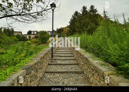 Mittelalterliche Steintreppe 'Scorlazzino' in Bergamo, Lombardei Italien Stockfoto