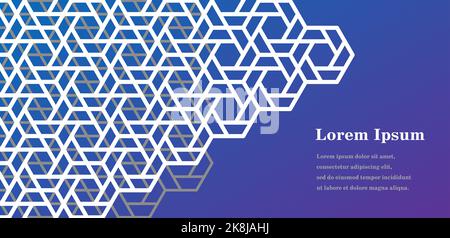 Abstrakte nahtlose Linie Sechseck, geometrische Textur Hintergrund, Polygon-Muster, Netzwerk-Konzept Stockfoto