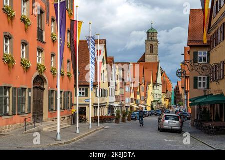 Die Altstadt und Münster St. Georg in Dinkelsbühl, Mittelfranken, Bayern, Deutschland | die Altstadt mit St. George Minsterin Dinkelsbühl, Mitte Stockfoto