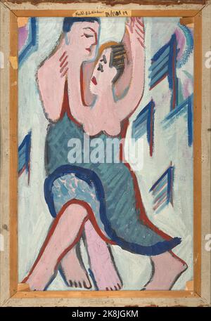 Ernst Ludwig Kirchner (1880 – 1938) war ein deutscher expressionistischer Maler und Grafiker - Tanzendes Paar im Schnee Stockfoto