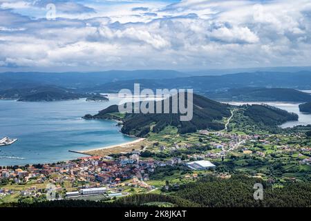 Malerisches galizisches Panorama entlang der Straße nach San Andres de Teixido, Einer Provinz Coruna, Galizien. Ruta de la Miradores, Spanien Stockfoto