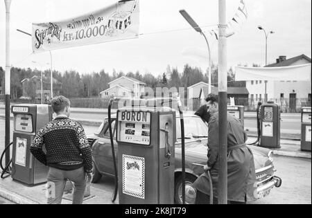 27.Mai 1967. Die Mineralölkonzerne kämpfen unter anderem um Kunden. Nutzung von kostenlosen Tickets für Kunden. Hier von einer Caltex-Fahrt. Foto: Sverre A. Børretzen / Aktuell / NTB Stockfoto