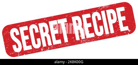 GEHEIMREZEPT Text auf rotem grungy Stempel Zeichen geschrieben. Stockfoto