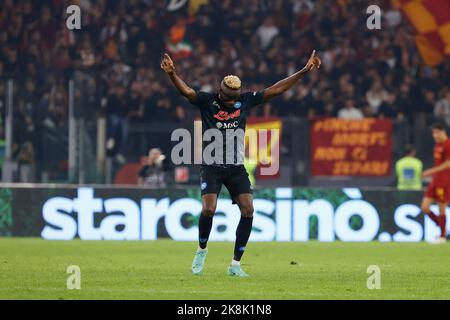 Olimpico-Stadion, Rom, Italien, 23. Oktober 2022, Victor Osimhen von Neapel während DES SPIELS AS Roma gegen SSC Napoli - italienische Fußballserie A Stockfoto