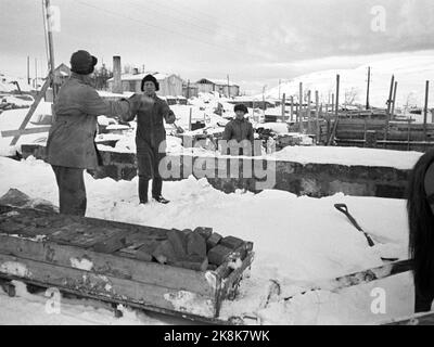 Hammerfest November 1945. Die Restaurierung in Nordnorwegen nach dem Krieg. FOTOGRAF: H. E. / NTB Stockfoto