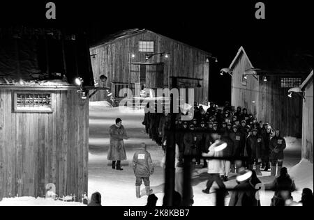 Oslo 19700110 die Aufnahme des Films 'One day in Ivan Denisovich Life' findet in Røros statt. Übersicht über das Auto aus der Aufzeichnung. Foto: Foto: Sverre A. Børretzen / Aktuell / NTB Stockfoto