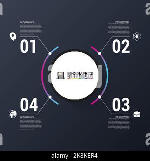 Circle Infographic Concept Moderne Designvorlage. Vektorgrafik Stock Vektor