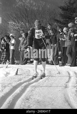 Heddal 11. Februar 1975. Norwegische Meisterschaft, Skilanglauf. Ivar Formo in feinster Torfahrt und dem Sieg in der norwegischen Meisterschaft von 30 km. Foto: NTB / NTB Stockfoto