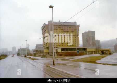 1995 Sarajevo, Bosnien - Holiday Inn Hotel in der Sniper Alley, während der Bürgerkriegsbelagerung Stockfoto