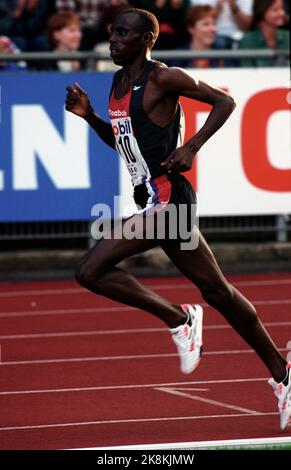 Oslo 21. Juli 1995. Moses Kiptanui, 3000 Meter Hecke, Bislett Games. Foto; Erik Johansen / NTB Stockfoto