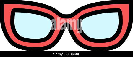 kig Mädchen Brille Rahmen Farbe Symbol Vektor Illustration Stock Vektor