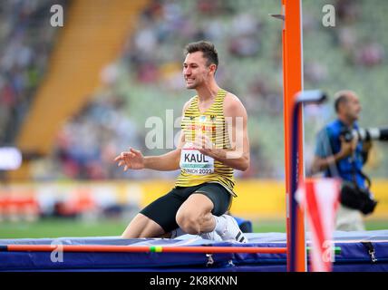 Niklas KAUL (GER) Hochsprung-Zehnkampf, auf 15.08.2022 Leichtathletik-Europameisterschaften 2022, Europameisterschaften, ab 15,08. - 21.08.2022 in München. Stockfoto