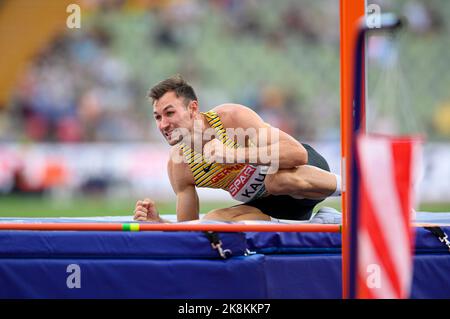 Niklas KAUL (GER) Hochsprung-Zehnkampf, auf 15.08.2022 Leichtathletik-Europameisterschaften 2022, Europameisterschaften, ab 15,08. - 21.08.2022 in München. Stockfoto