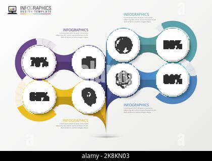 Infografik-Design auf grauem Hintergrund. Geschäftskonzept. Vektorgrafik. Stock Vektor