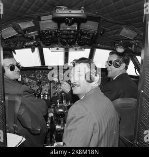 Toulouse, Frankreich 19580517 Hier wird SAS das neue Flugzeug Caravelle gebaut. Muss in der Lage sein, bis zu 70 Passagiere zu nehmen und eine Reisegeschwindigkeit von 800 km pro Tag haben. Stunde auf 12.000 Meter Höhe. SAS hat an erster Stelle sechs mit Präventivrechten für weitere 19 Maschinen bestellt. Foto; Sverre A. Børretzen / Aktuell / NTB Stockfoto