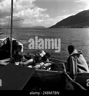 Oslo, 195705 die Aufnahme des Films die Wikinger (Wikinger). Tony Curtis spielt den Sklaven Eric. Foto: Aage Storløkken / Current Stockfoto