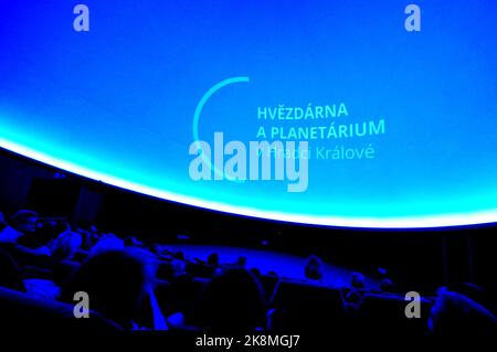 Digitales Planetarium mit Projektion von Hradec Kralove aus dem Jahr 3D, Tschechische Republik, 2015. (CTK-Foto/Rostislav Kalousek) Stockfoto