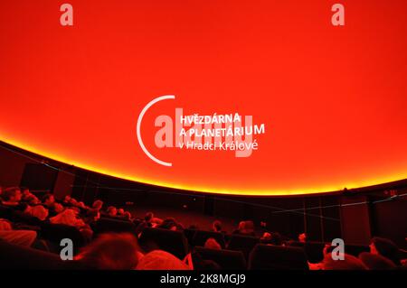 Digitales Planetarium mit Projektion von Hradec Kralove aus dem Jahr 3D, Tschechische Republik, 2015. (CTK-Foto/Rostislav Kalousek) Stockfoto