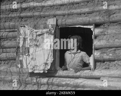Arthur Rothstein - Gee's Bend, Alabama; ein Mädchen im Fenster, 1937. (Artelia Bendolph?) - 1937 Stockfoto