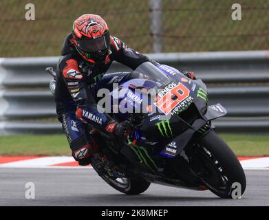 SEPANG, Malaysia. , . #20 YAMAHA, QUARTARARO Fabio, FRA, Monster Energy Yamaha MotoGP, MOTO GP Klasse, während der DORNA & FIM Moto GP Championship 2022 Runde 19. Sepang Circuit, Malaysian Motorcycle Grand Prix am Sonntag, 23. Oktober 2022. Bild & Copyright © Nikolaz GODET/ATP images (GODET Nikolaz/ATP/SPP) Quelle: SPP Sport Press Foto. /Alamy Live News Stockfoto