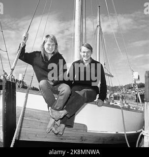 Axel Jensen, der Autor von Oslo 19590606, hat sich in Griechenland niedergelassen, ist aber derzeit mit seiner Frau Marianne Ihlen in Oslo zu Besuch, um ihren neuen Roman "Line" zu veredeln. Foto: Sverre A. Børretzen / Aktuell / NTB Stockfoto