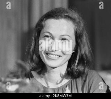 Oslo 19840826. Rechtsgerichtete nationale Sitzung. Kaci Kullmann fünf, der neue Vizepräsident von Right aus dem Jahr 1., während des nationalen Treffens von Høyre. Foto: Henrik Laurvik NTB / NTB Stockfoto