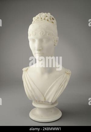 Lorenzo Bartolini Ecole italienne Büste Porträt von Elisa Bonaparte Marmor (H. 62, 5 cm) ehemalige Sammlung von Prinz Napoleon, château de Prangins Alberto Ricci Foto Stockfoto